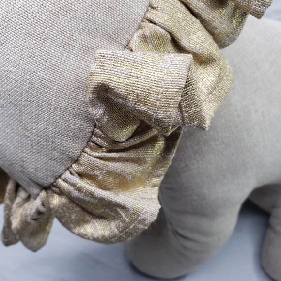 Chambray Stuffed Lion 14" Cotton - Picture 8 of 9